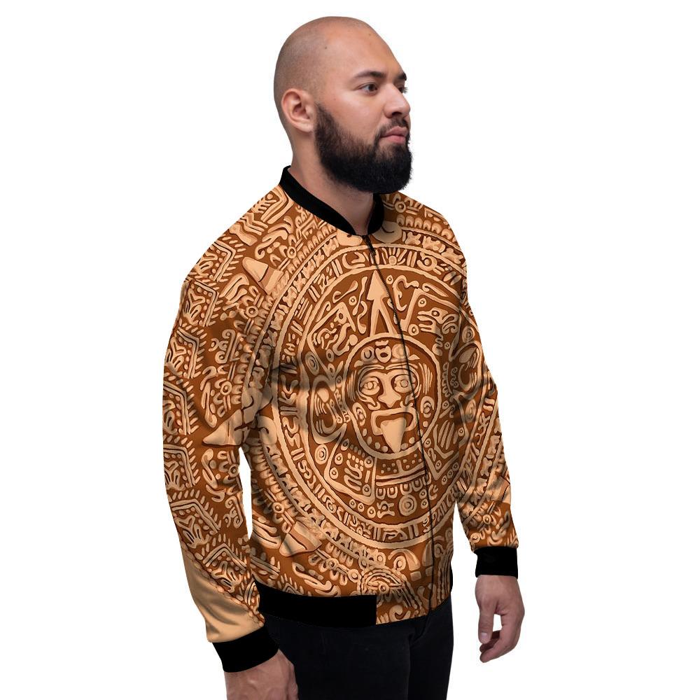 Stone Mayan Print Men's Bomber Jacket-grizzshop