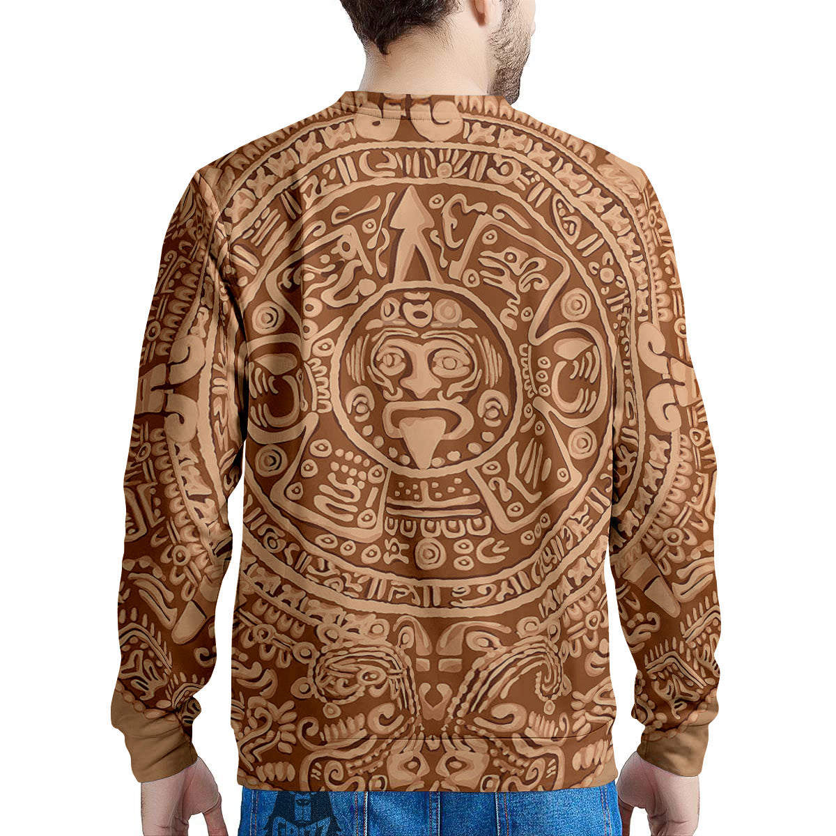 Stone Mayan Print Men's Sweatshirt-grizzshop