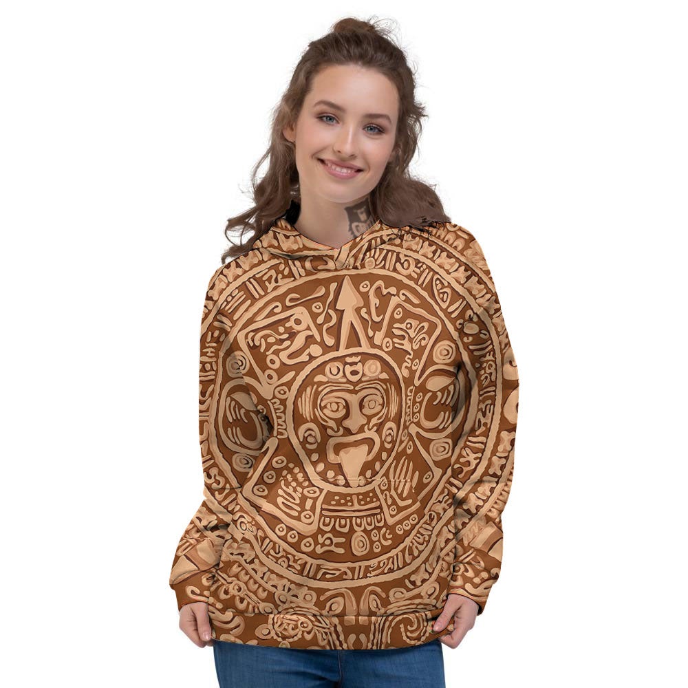 Stone Mayan Print Women's Hoodie-grizzshop