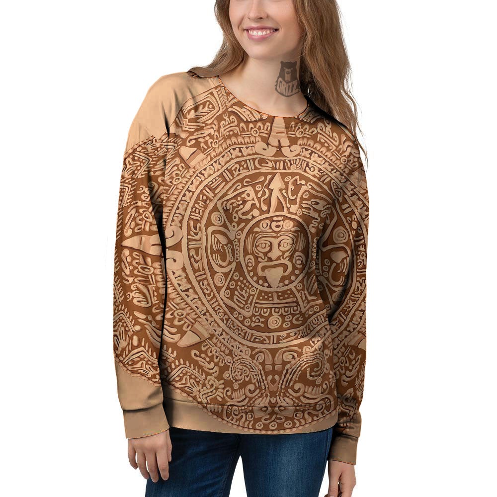 Stone Mayan Print Women's Sweatshirt-grizzshop