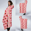 Strawberry Cake Pattern Print Hooded Blanket-grizzshop