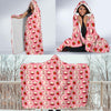 Strawberry Cake Pattern Print Hooded Blanket-grizzshop