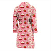 Strawberry Cake Pattern Print Men Long Robe-grizzshop