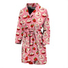 Strawberry Cake Pattern Print Men Long Robe-grizzshop