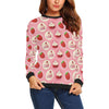 Strawberry Cake Pattern Print Women Crewneck Sweatshirt-grizzshop