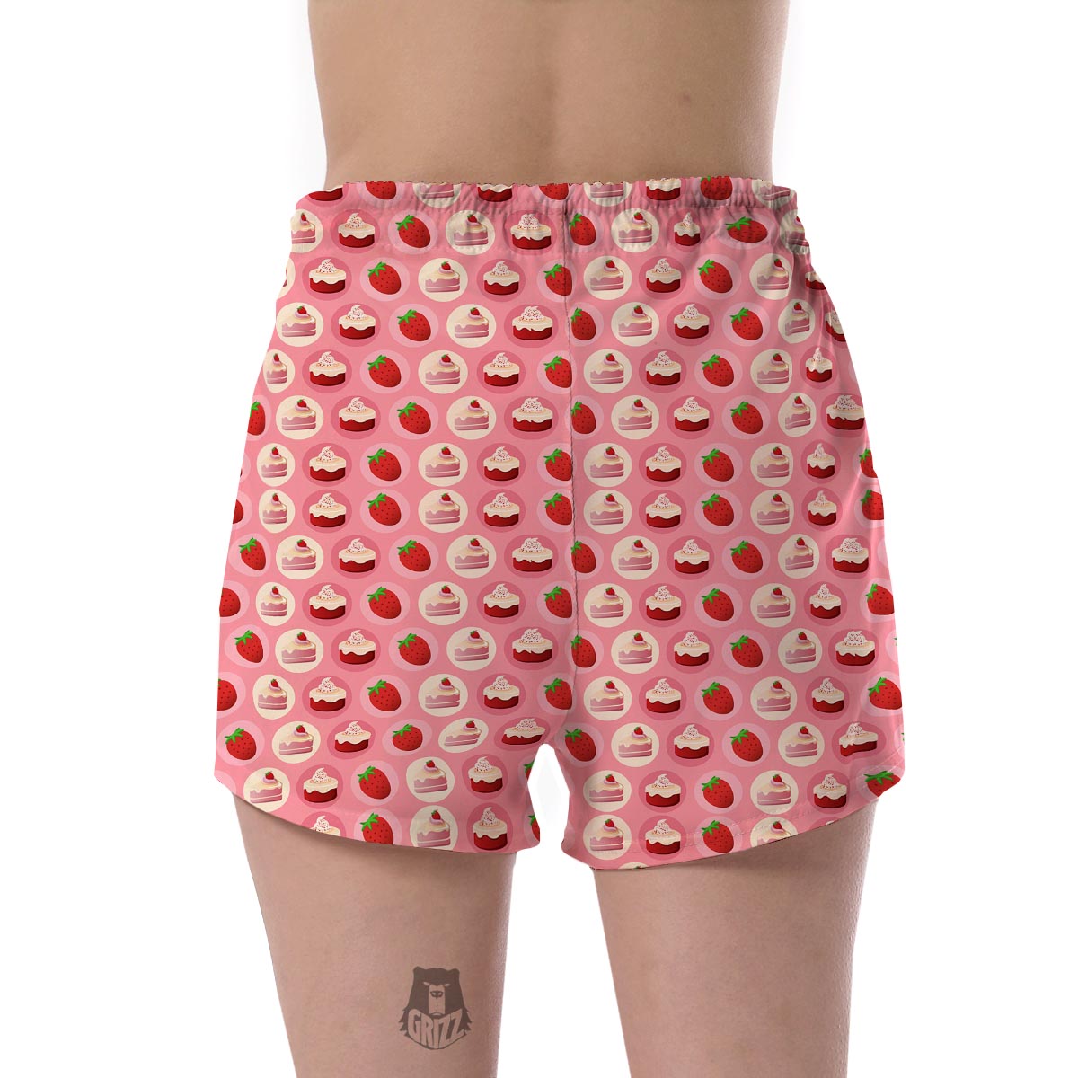 Strawberry Cake Pattern Print Women's Shorts-grizzshop