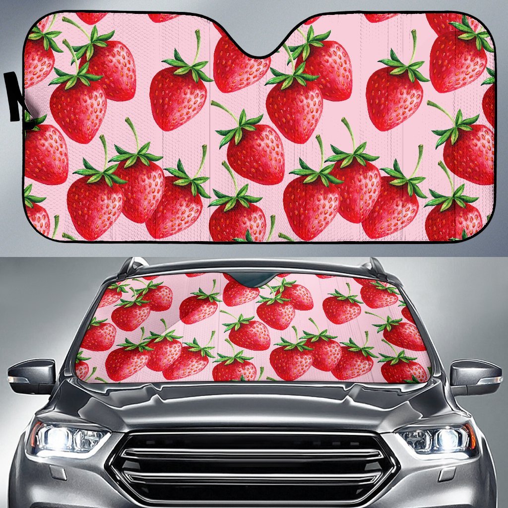 Strawberry Pattern Print Car Sun Shade-grizzshop