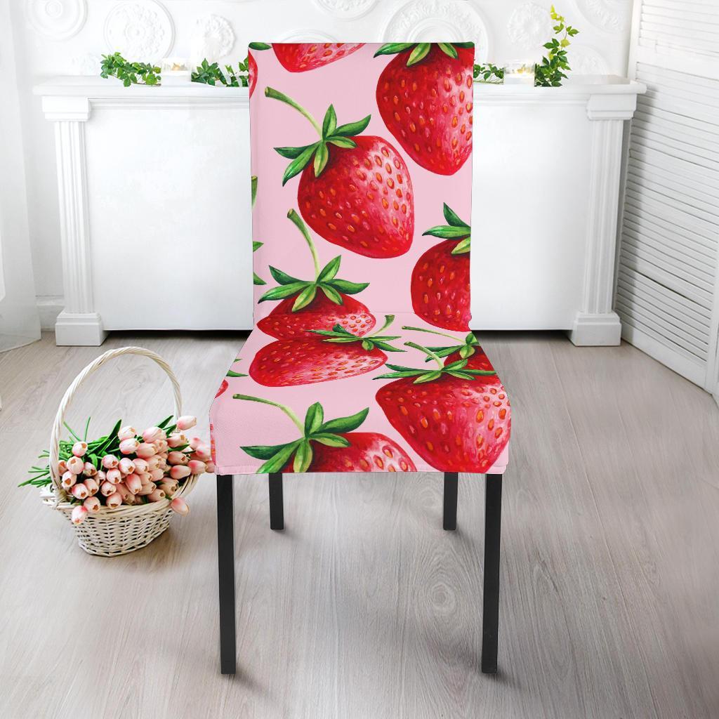 Strawberry Pattern Print Chair Cover-grizzshop