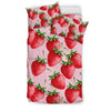 Strawberry Pattern Print Duvet Cover Bedding Set-grizzshop