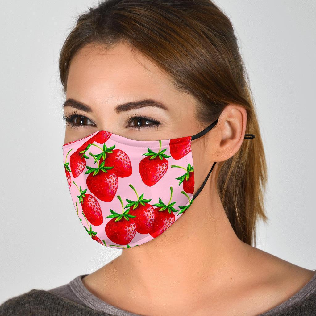 Strawberry Pattern Print Face Mask-grizzshop