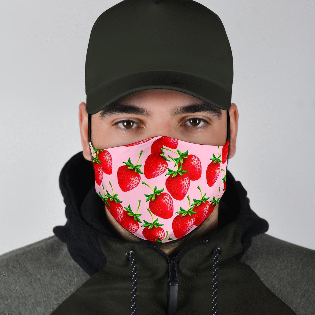 Strawberry Pattern Print Face Mask-grizzshop