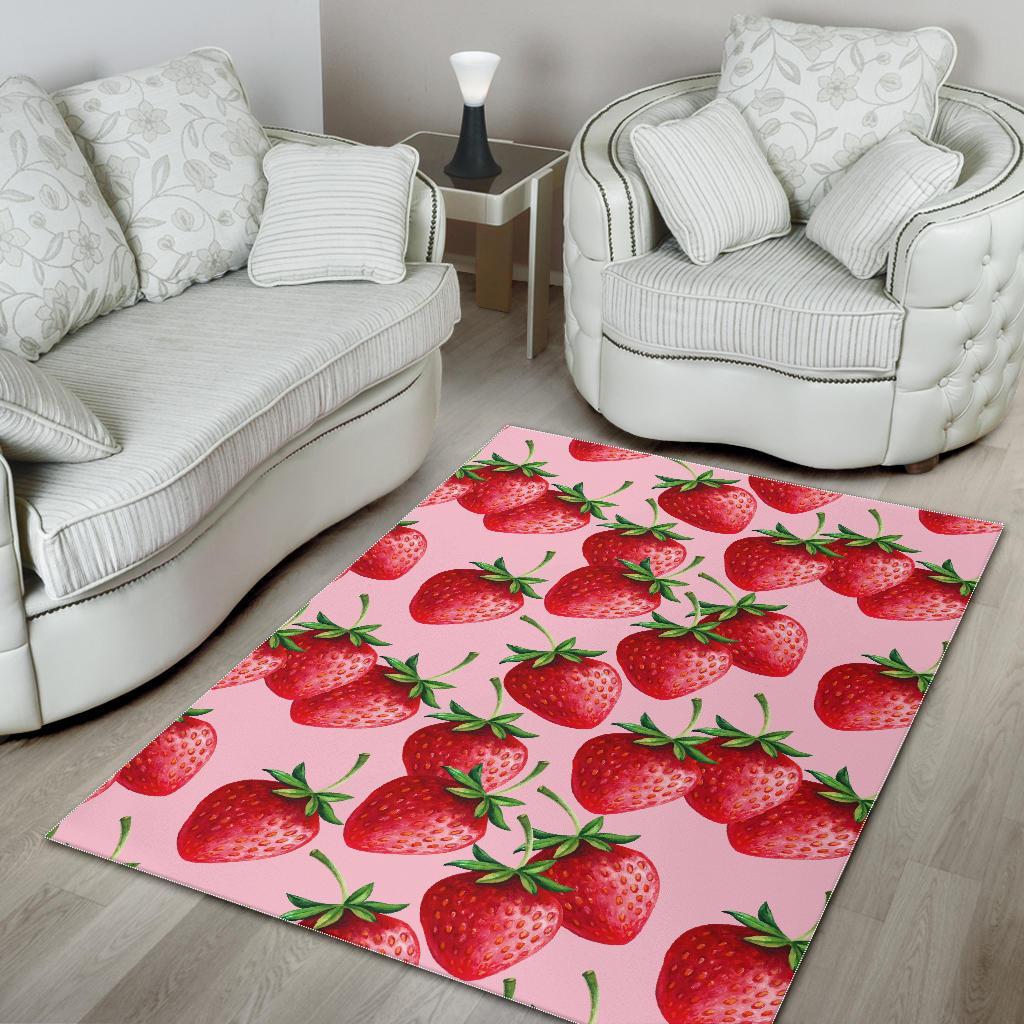 Strawberry Pattern Print Floor Mat-grizzshop