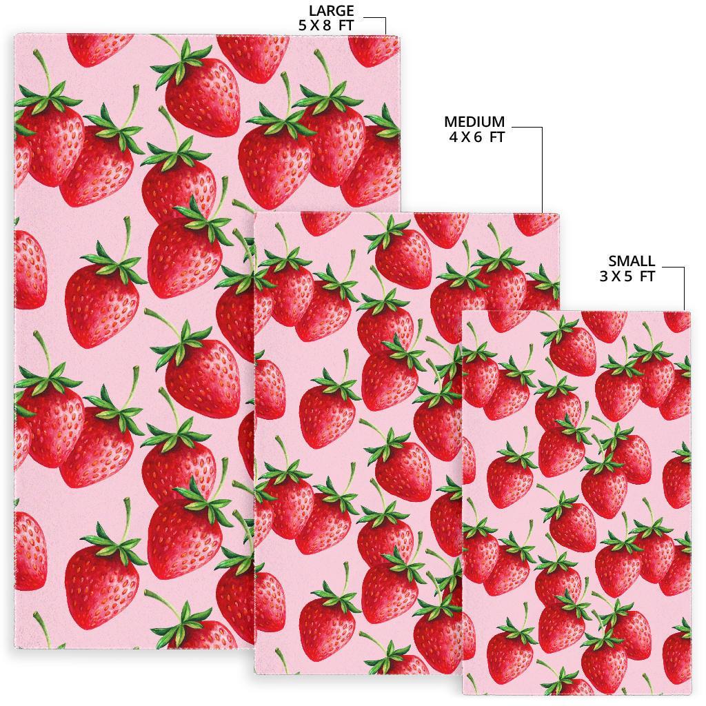 Strawberry Pattern Print Floor Mat-grizzshop