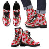 Strawberry Pattern Print Men Women Leather Boots-grizzshop