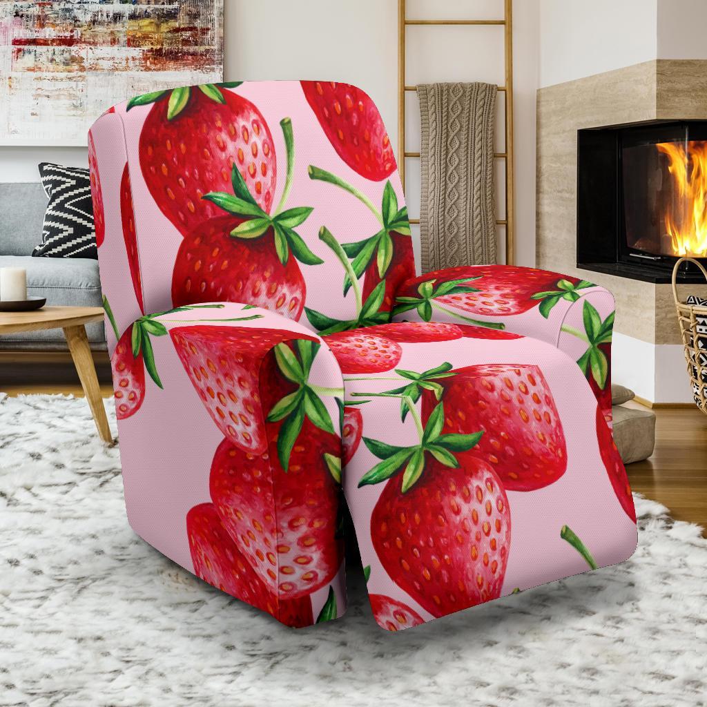 Strawberry Pattern Print Recliner Cover-grizzshop