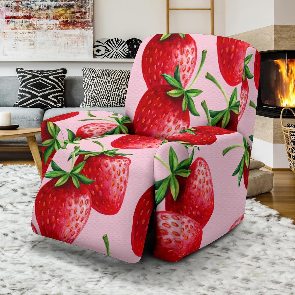 Strawberry Pattern Print Recliner Cover-grizzshop