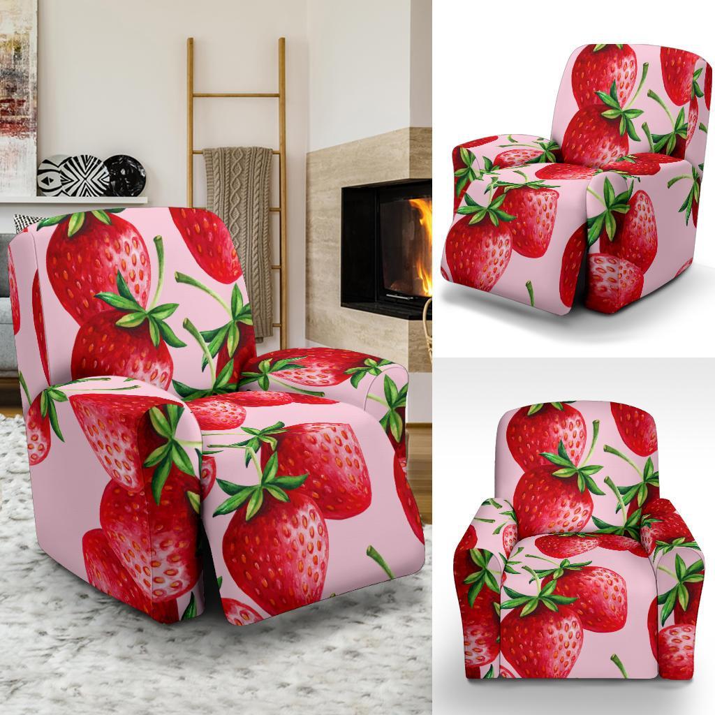 Strawberry Pattern Print Recliner Cover-grizzshop