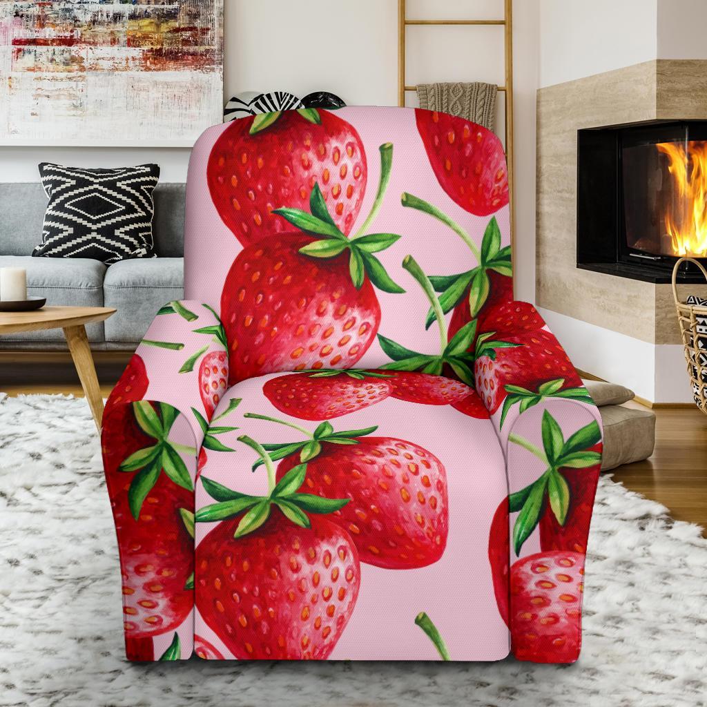 Strawberry Pattern Print Recliner Cover-grizzshop