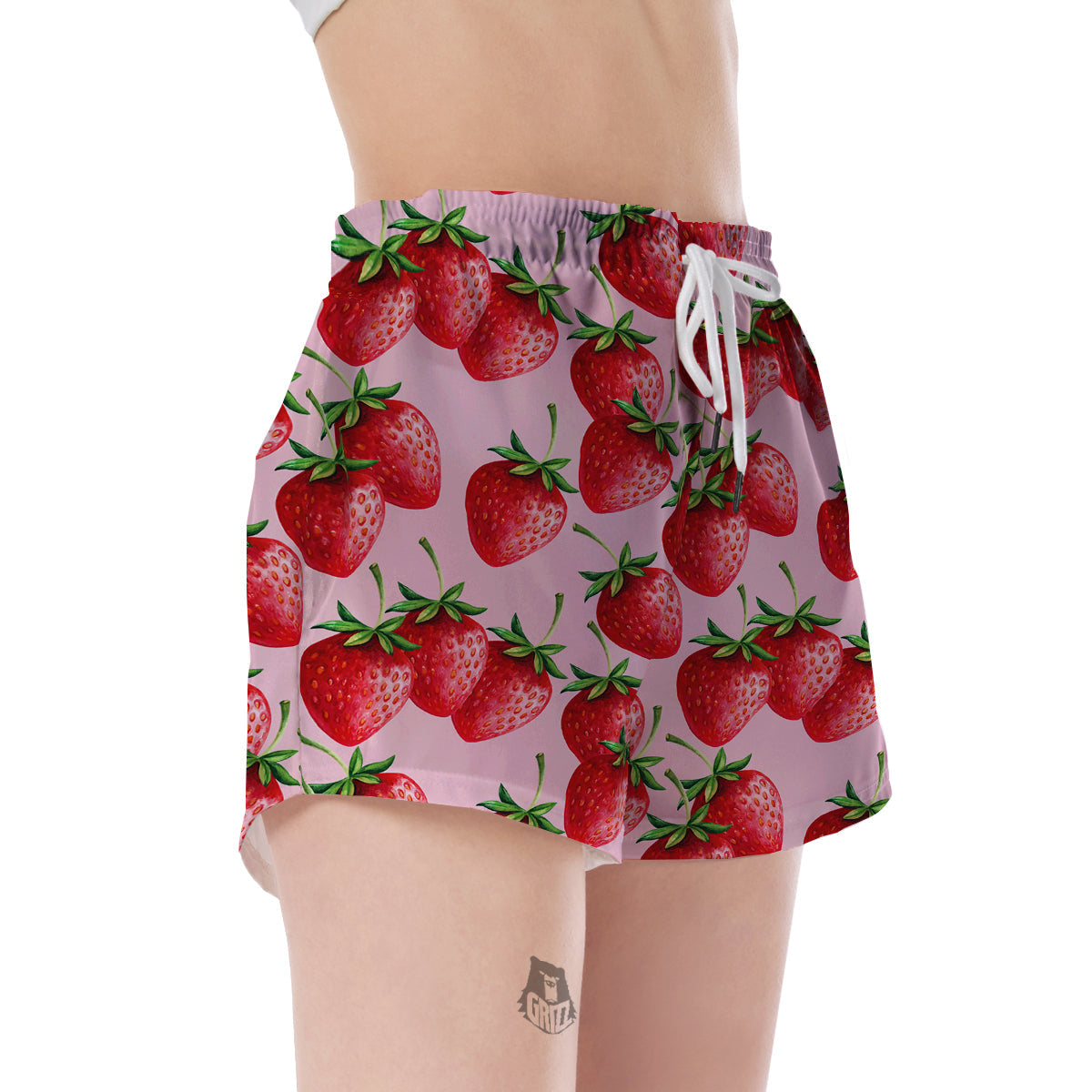 Strawberry Pattern Print Women's Shorts-grizzshop