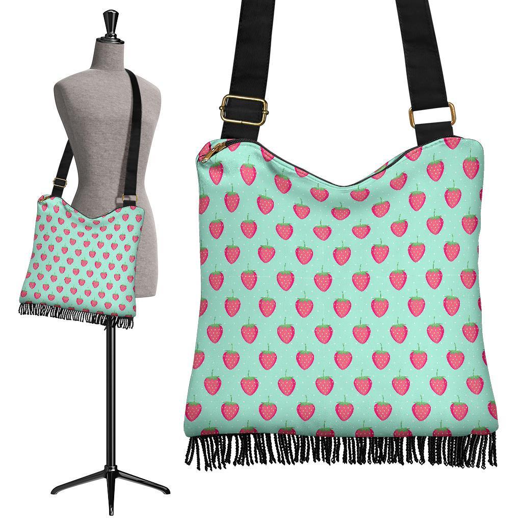 Strawberry Print Pattern Crossbody Bags-grizzshop