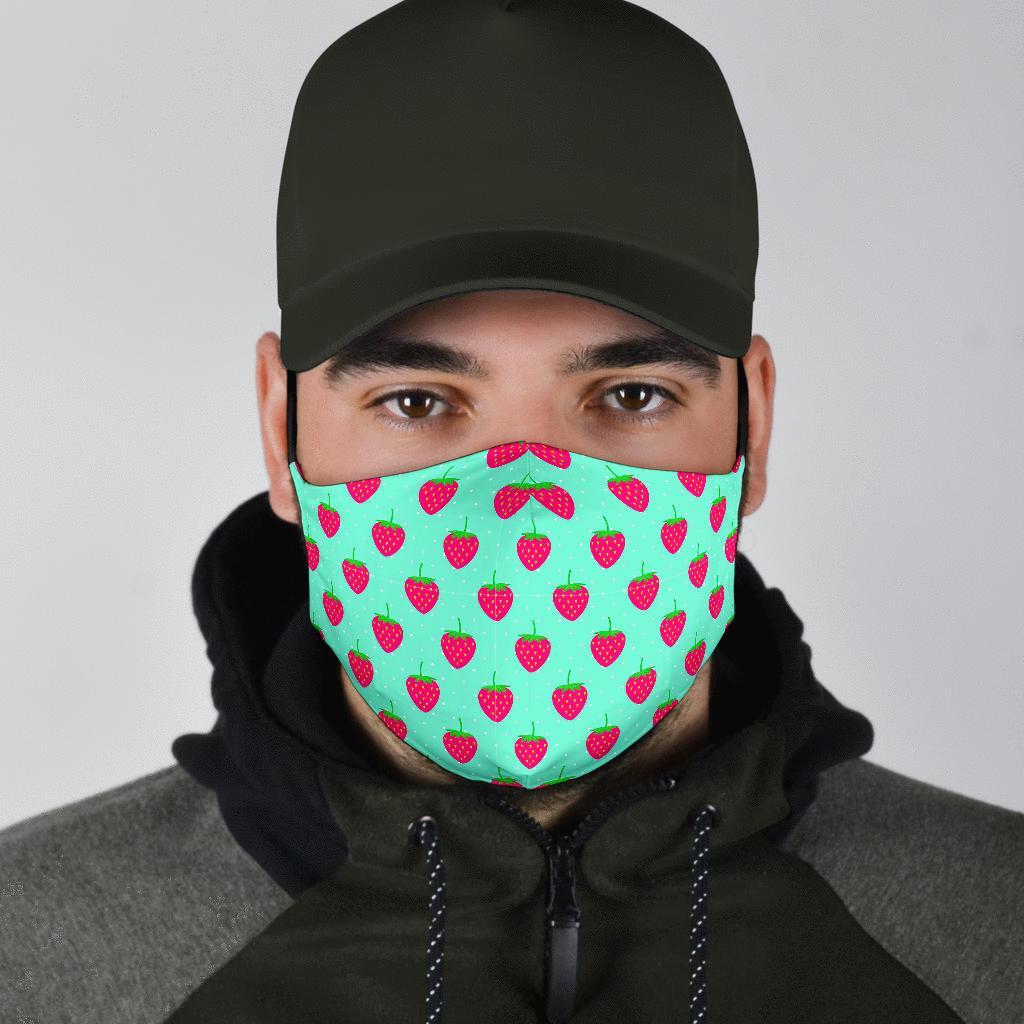 Strawberry Print Pattern Face Mask-grizzshop