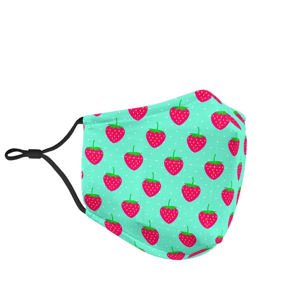 Strawberry Print Pattern Face Mask-grizzshop