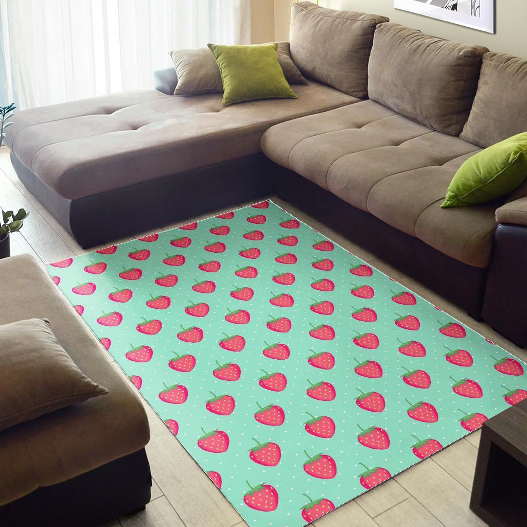 Strawberry Print Pattern Floor Mat-grizzshop