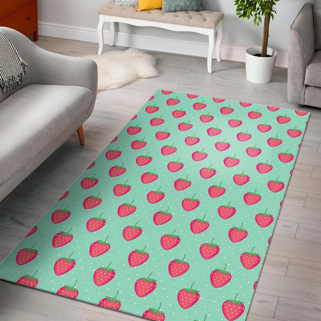 Strawberry Print Pattern Floor Mat-grizzshop