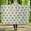 Strawberry Print Pattern Hooded Blanket-grizzshop