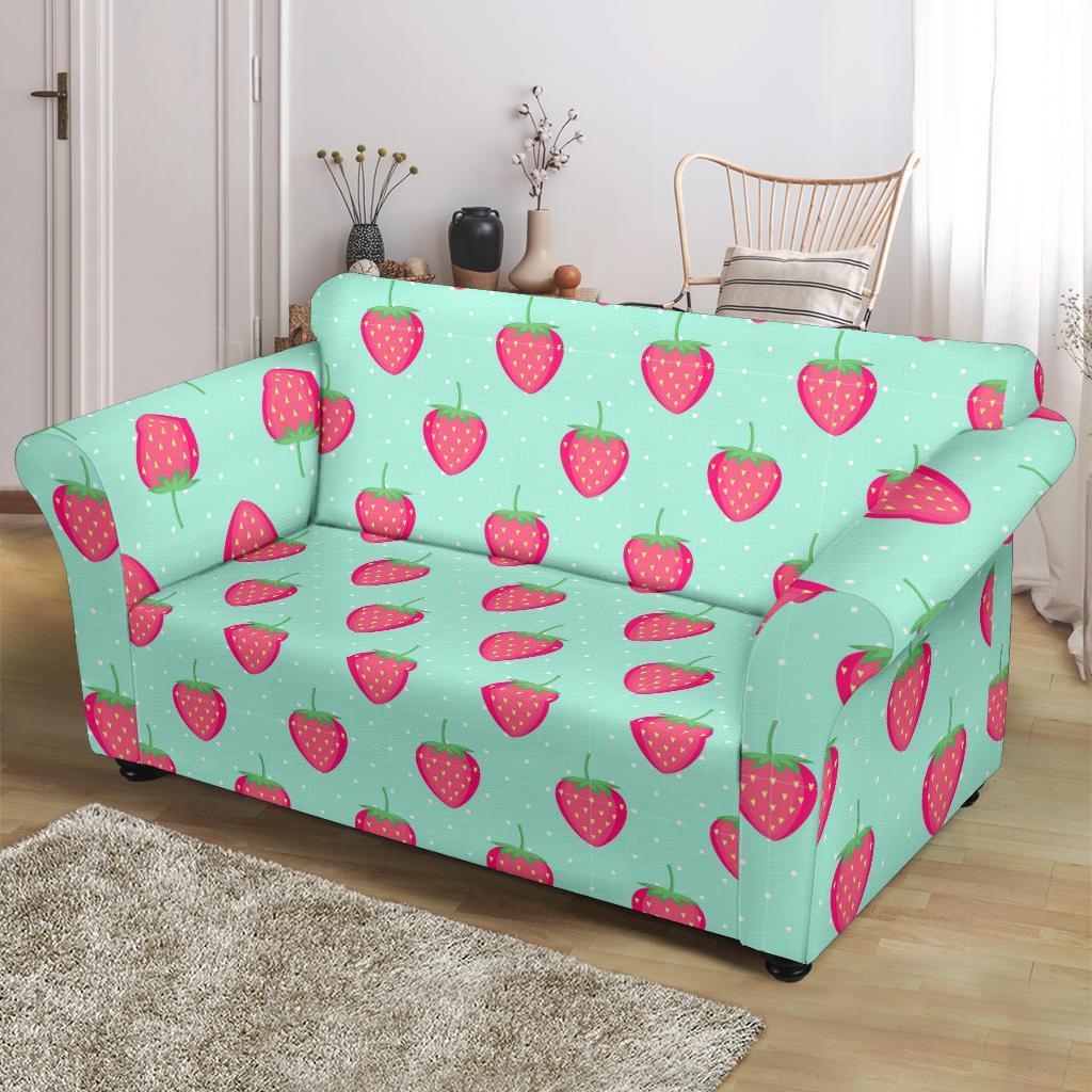 Strawberry Print Pattern Loveseat Cover-grizzshop