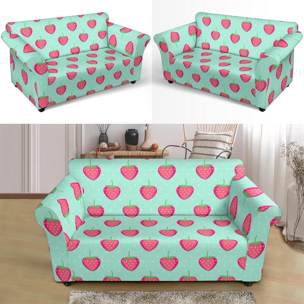 Strawberry Print Pattern Loveseat Cover-grizzshop