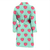 Strawberry Print Pattern Men Long Robe-grizzshop