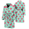 Strawberry Print Pattern Men Long Robe-grizzshop