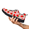 Strawberry Red Print Pattern Black Sneaker-grizzshop