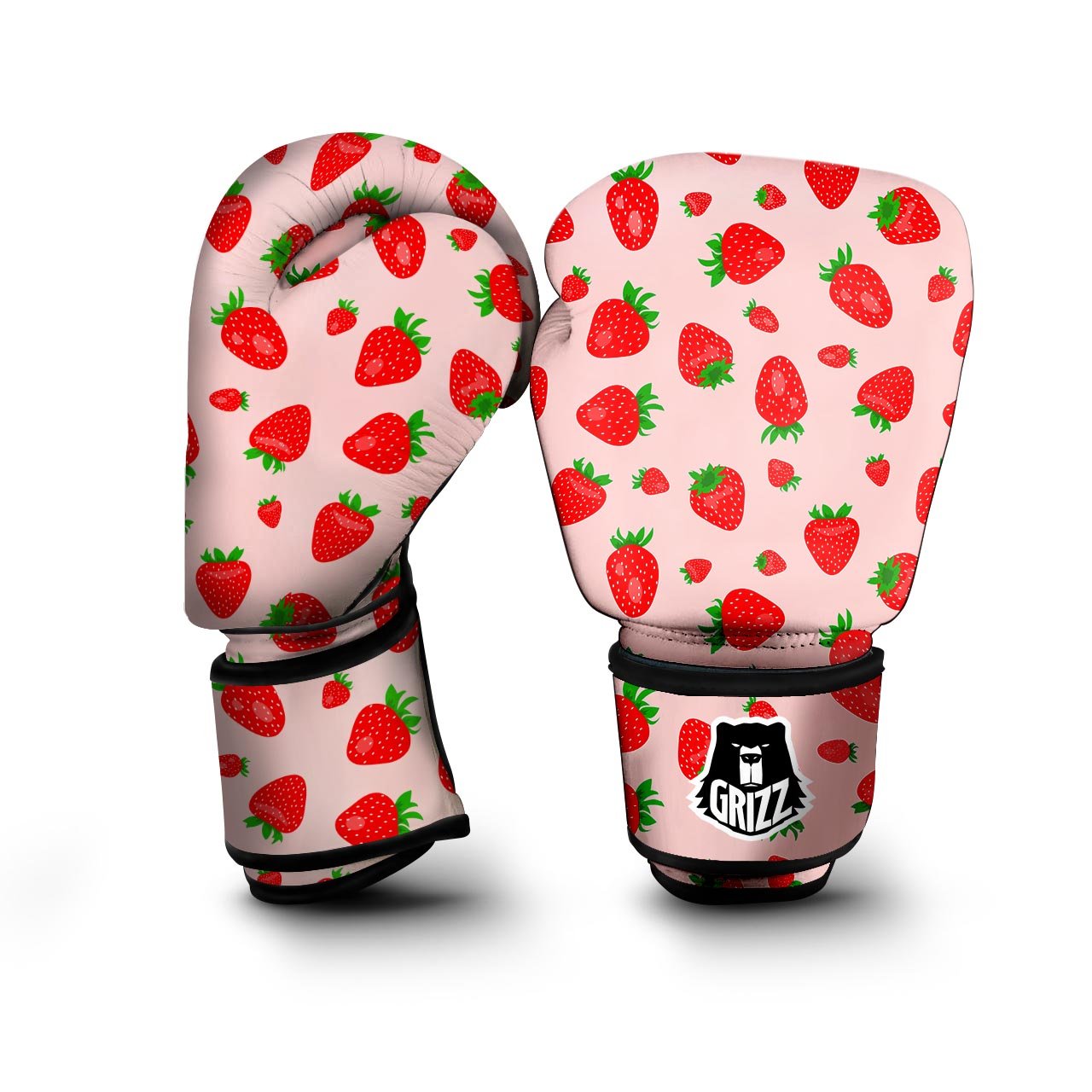 Strawberry Red Print Pattern Boxing Gloves-grizzshop