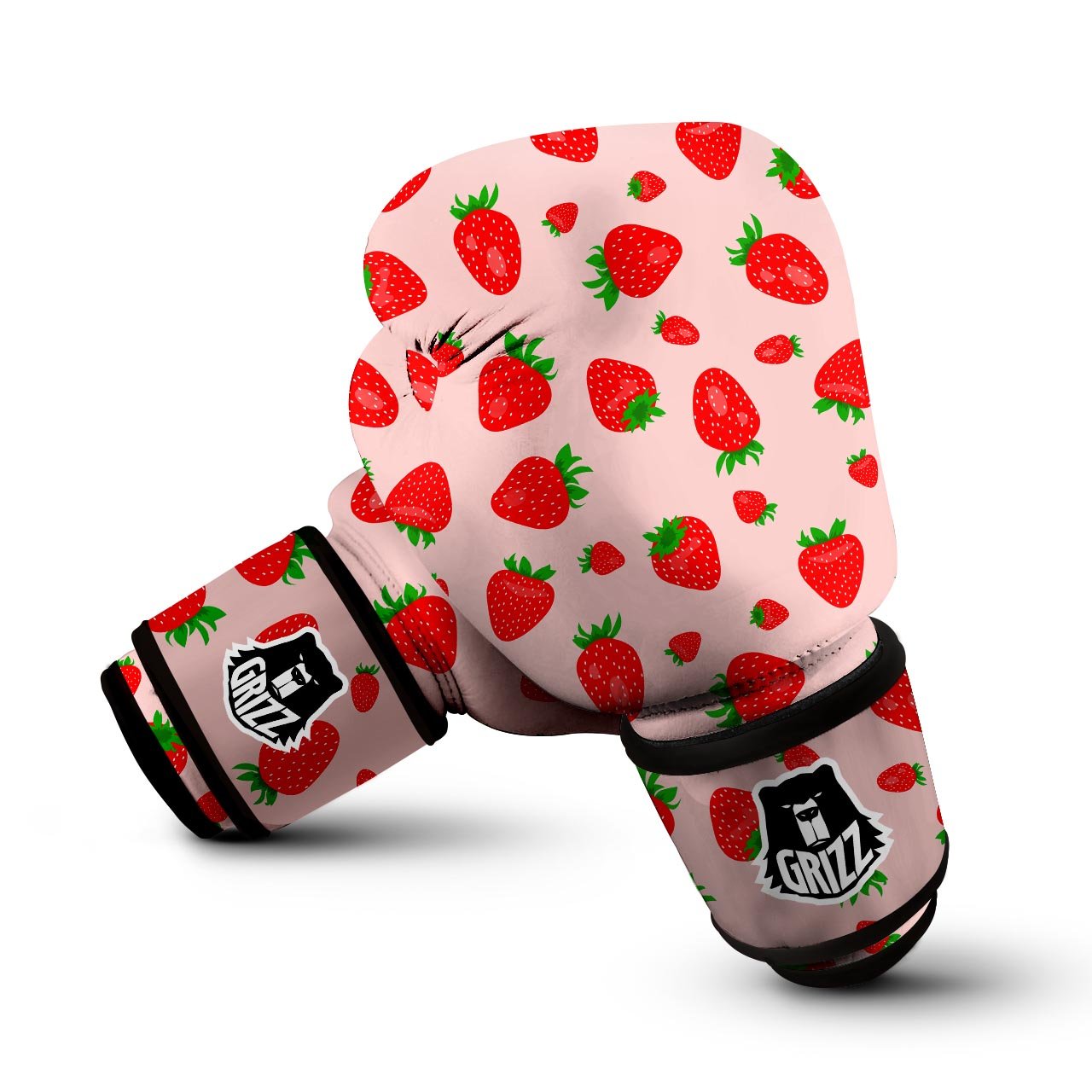 Strawberry Red Print Pattern Boxing Gloves-grizzshop