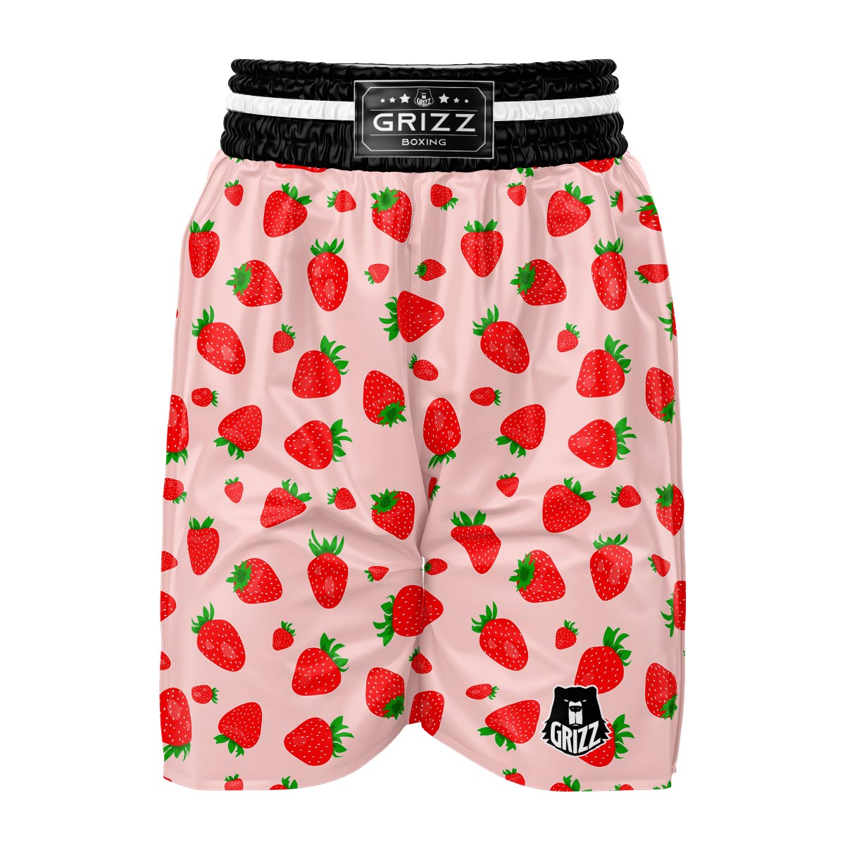 Strawberry Red Print Pattern Boxing Shorts-grizzshop