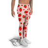 Strawberry Red Print Pattern Men's Leggings-grizzshop