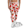 Strawberry Red Print Pattern Men's Leggings-grizzshop