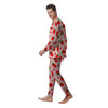 Strawberry Red Print Pattern Men's Pajamas-grizzshop