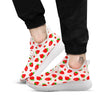 Strawberry Red Print Pattern White Athletic Shoes-grizzshop