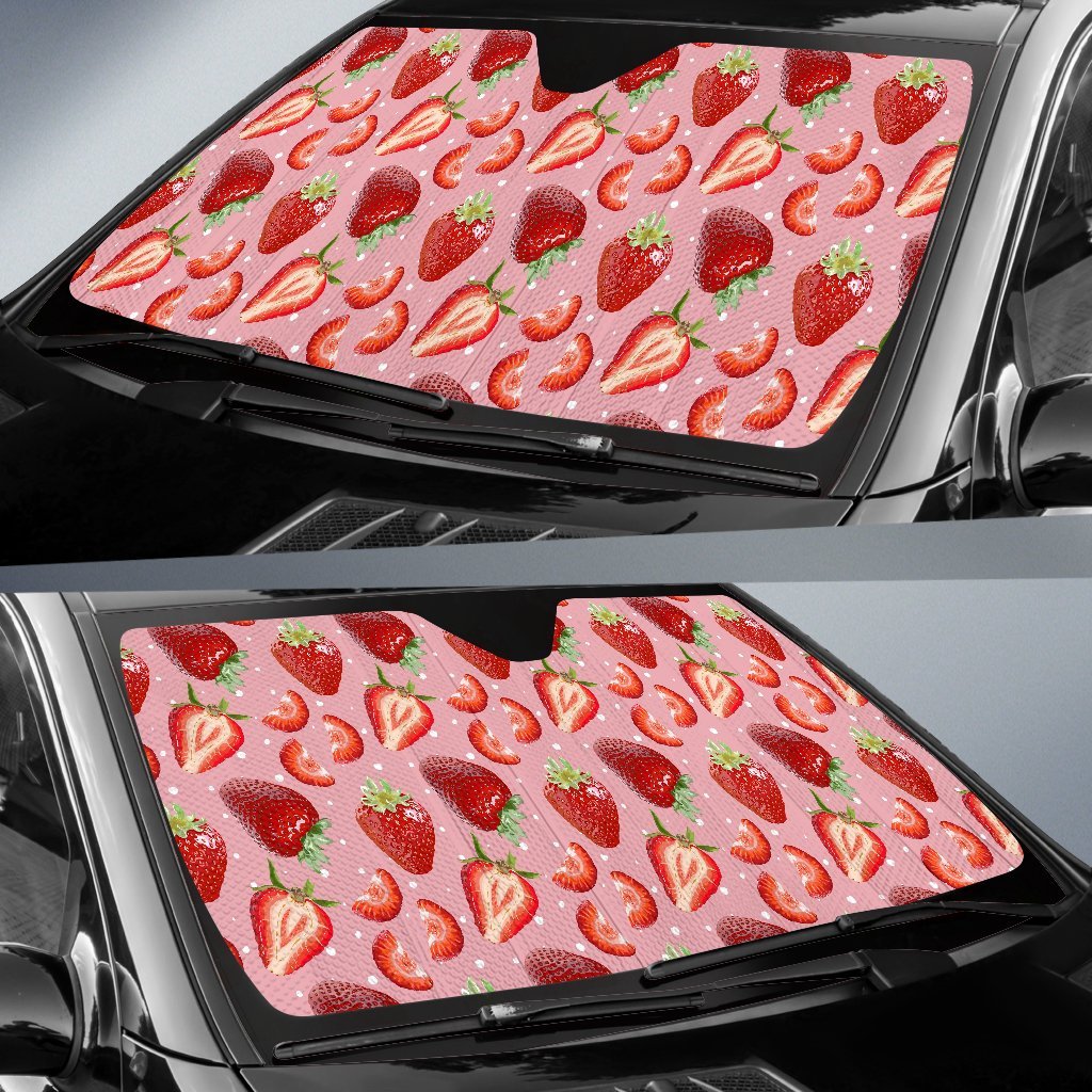 Strawberry Slice Print Pattern Car Sun Shade-grizzshop