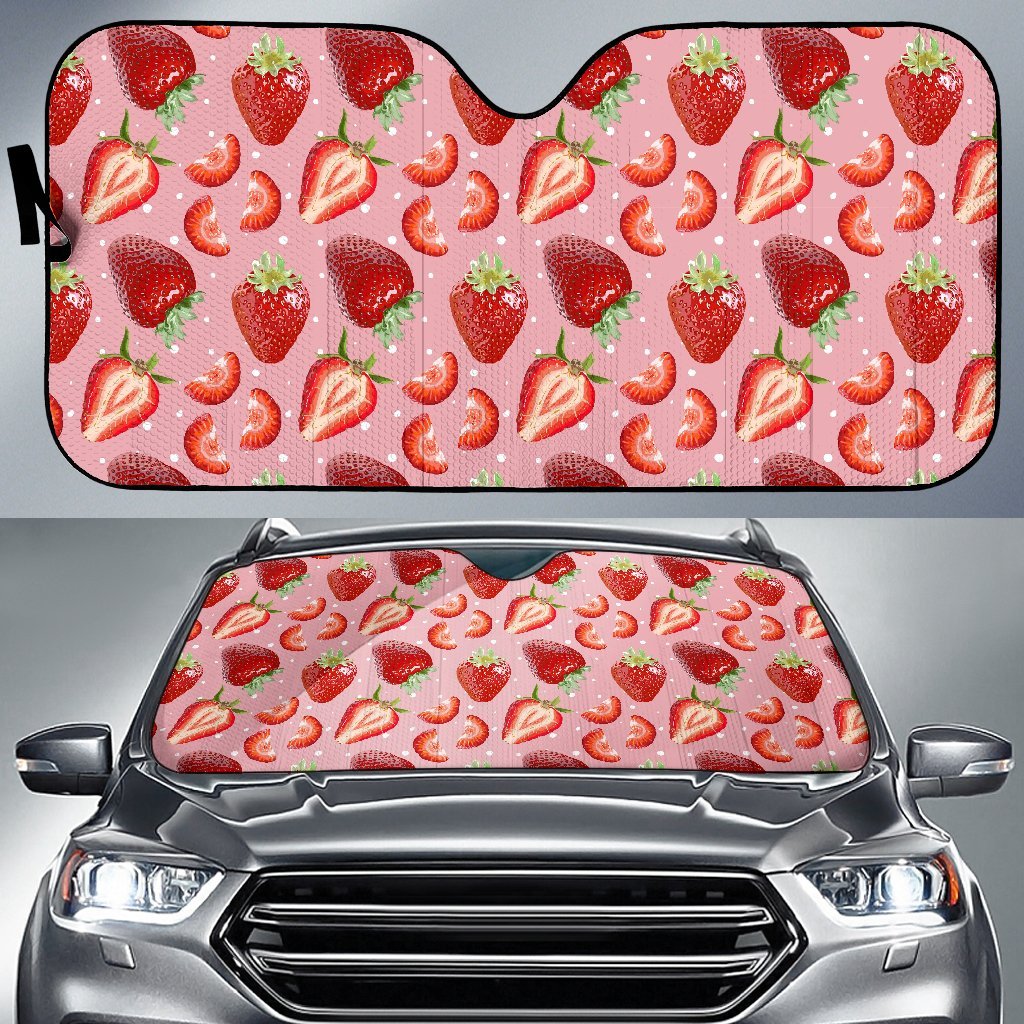 Strawberry Slice Print Pattern Car Sun Shade-grizzshop