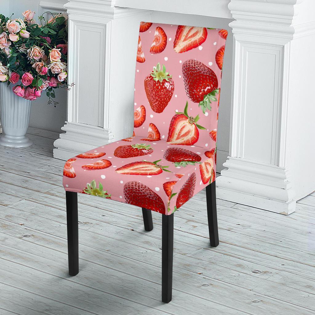 Strawberry Slice Print Pattern Chair Cover-grizzshop