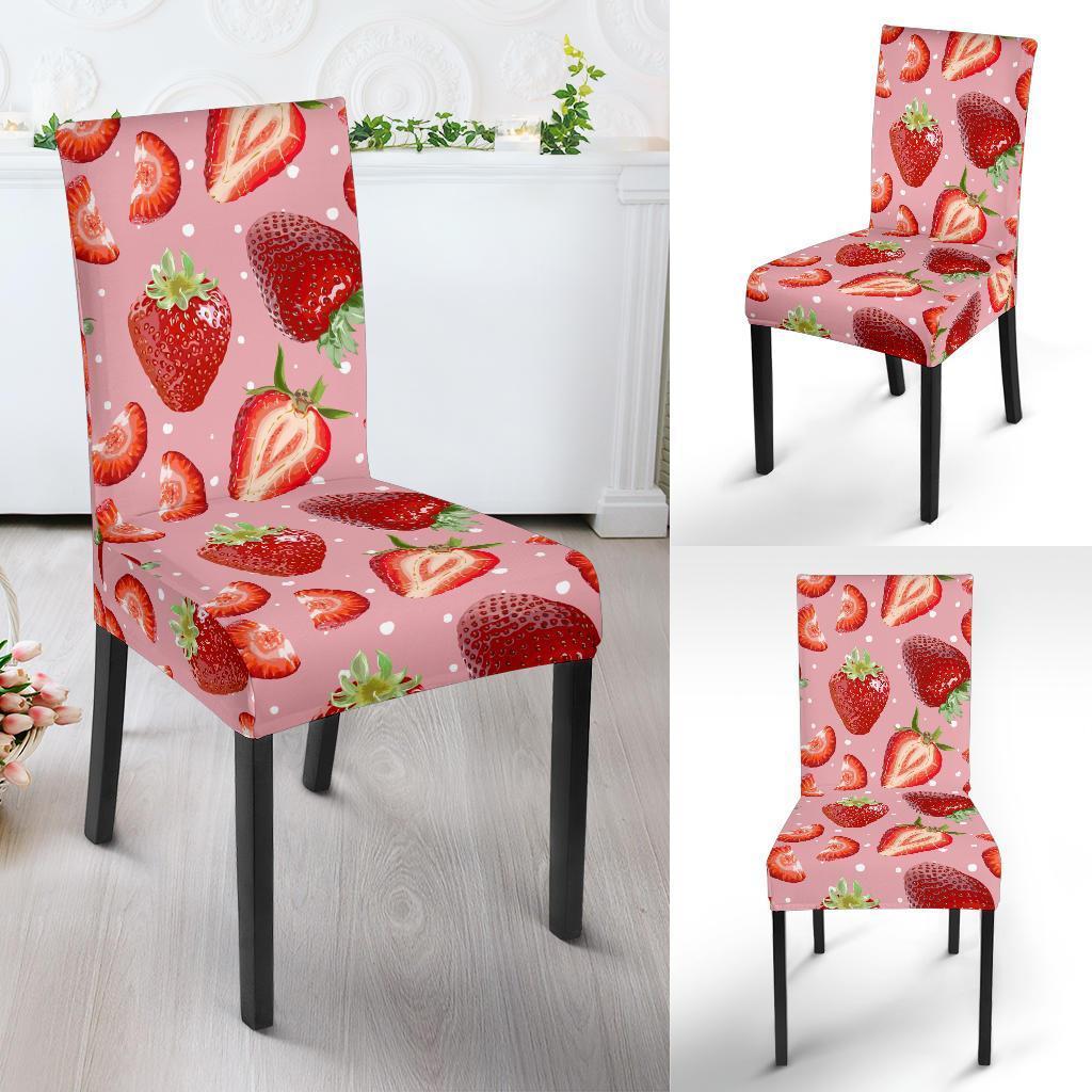 Strawberry Slice Print Pattern Chair Cover-grizzshop