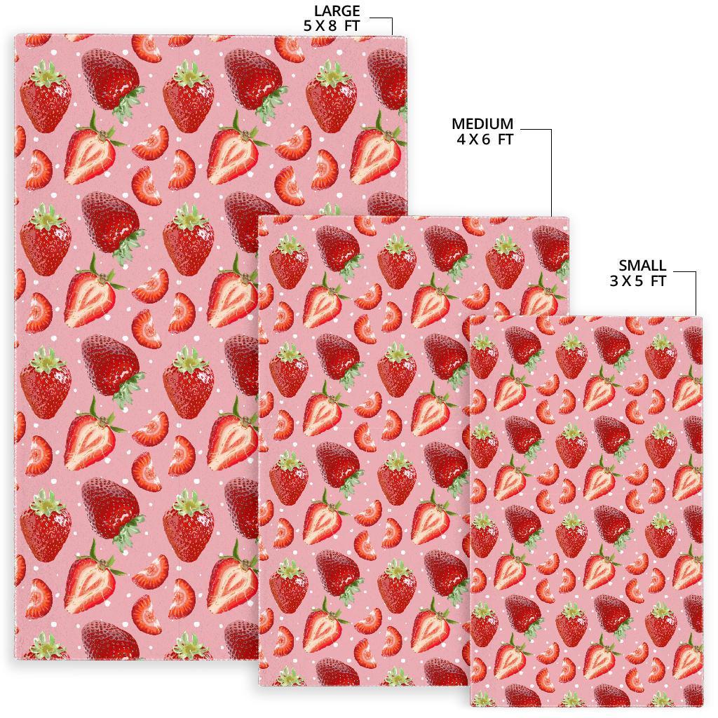 Strawberry Slice Print Pattern Floor Mat-grizzshop