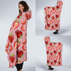 Strawberry Slice Print Pattern Hooded Blanket-grizzshop