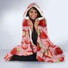 Strawberry Slice Print Pattern Hooded Blanket-grizzshop