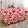 Strawberry Slice Print Pattern Loveseat Cover-grizzshop