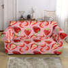 Strawberry Slice Print Pattern Loveseat Cover-grizzshop